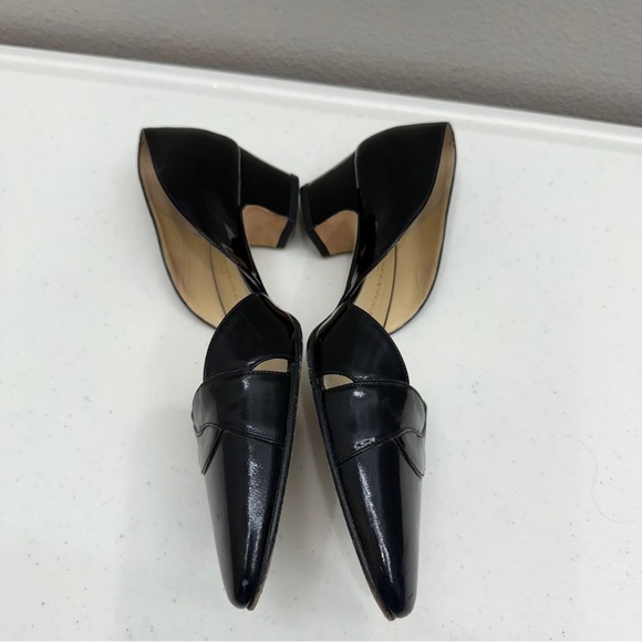 Silvia Fiorentina Low Heel Pumps Shoes Size 8 Black Patent Leather - Picture 7 of 10